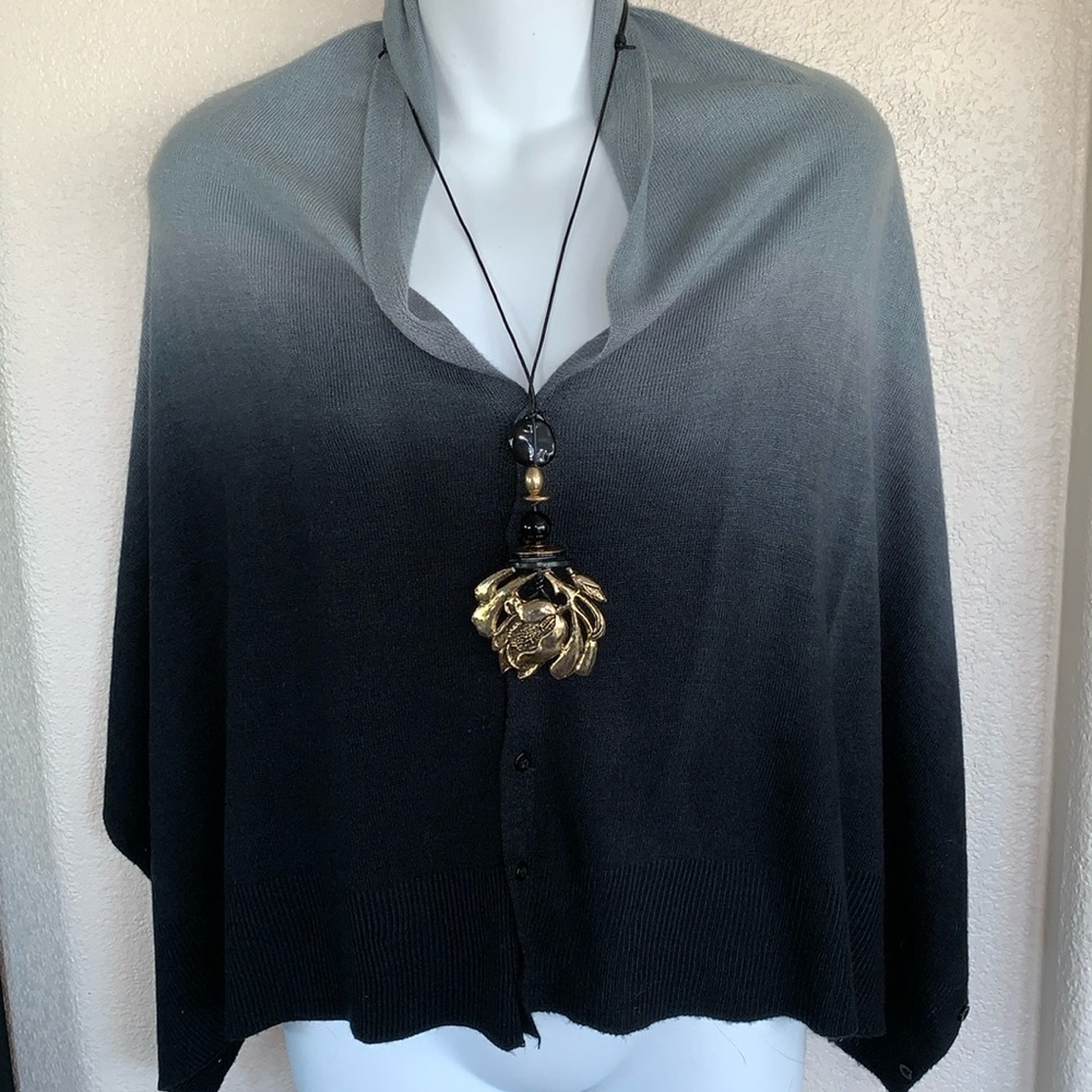 'Ragamuffin Couture' Brass Rose artisan Necklace, black leather cord, beads OOAK - Picture 5 of 13